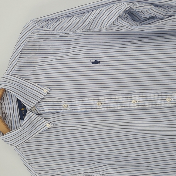 Polo Ralph Lauren Other - Polo Ralph Lauren Men Fitted Oxford Shirt. White and Blue Dress Button D…